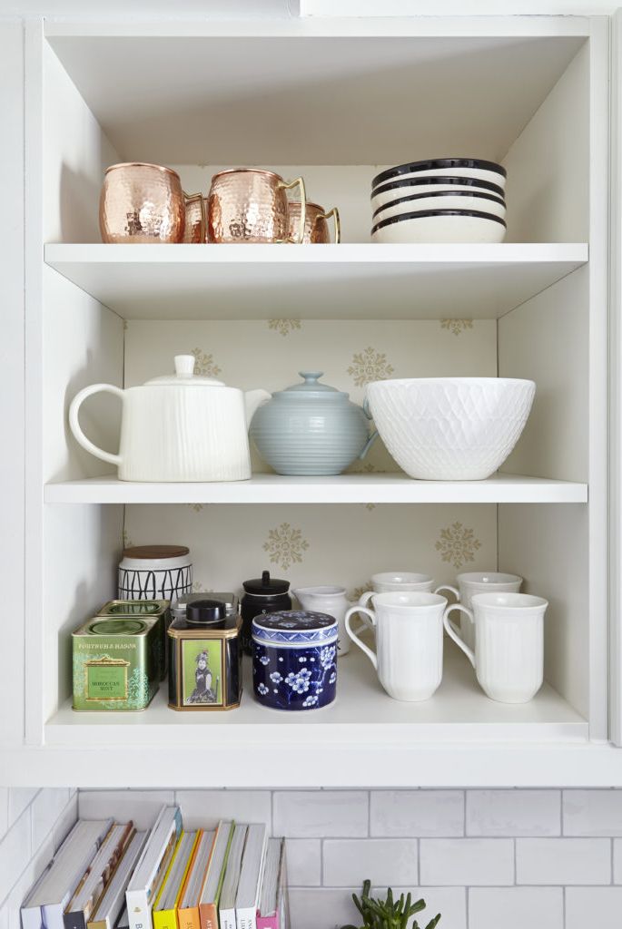 diy kitchen decor ideas diy wallpapered cabinet