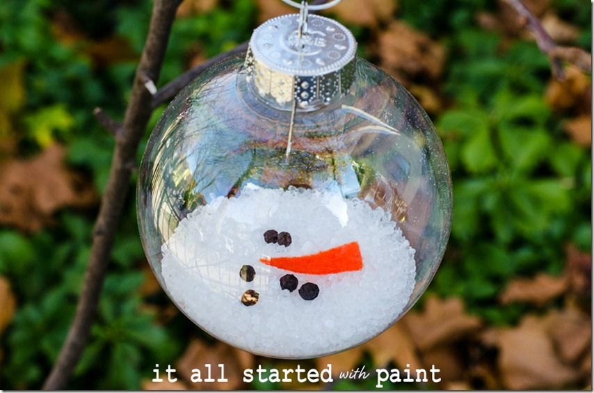 Clear Filled Snowman Ornament Craft For Kids - Sunshine Whispers