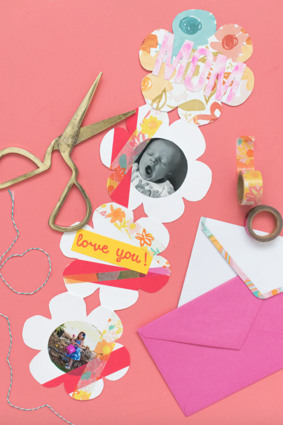 DIY Mother's Day Card Floral Accordion Card