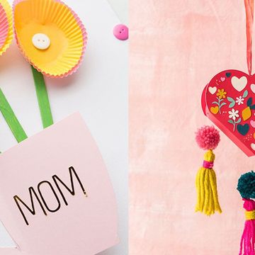 diy mothers day gifts, mom paper mug and cupcake liner flowers, heart tassel charm