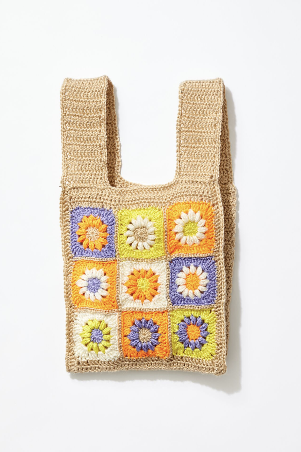 DIY Mother's Day Gift, Daisy Square Bag on White Background