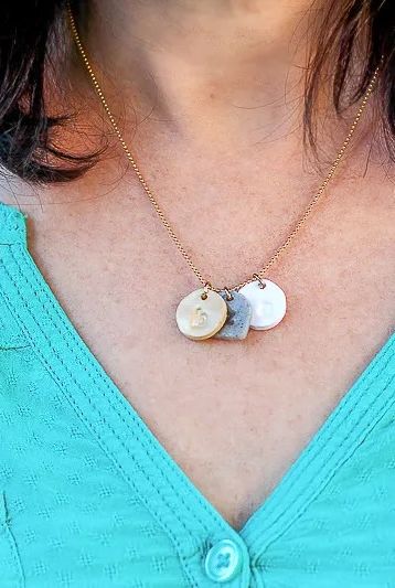 DIY Mother's Day Gift, Polymer Clay Necklace on Women's Neck