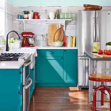 painting kitchen cabinets cabinets painted teal