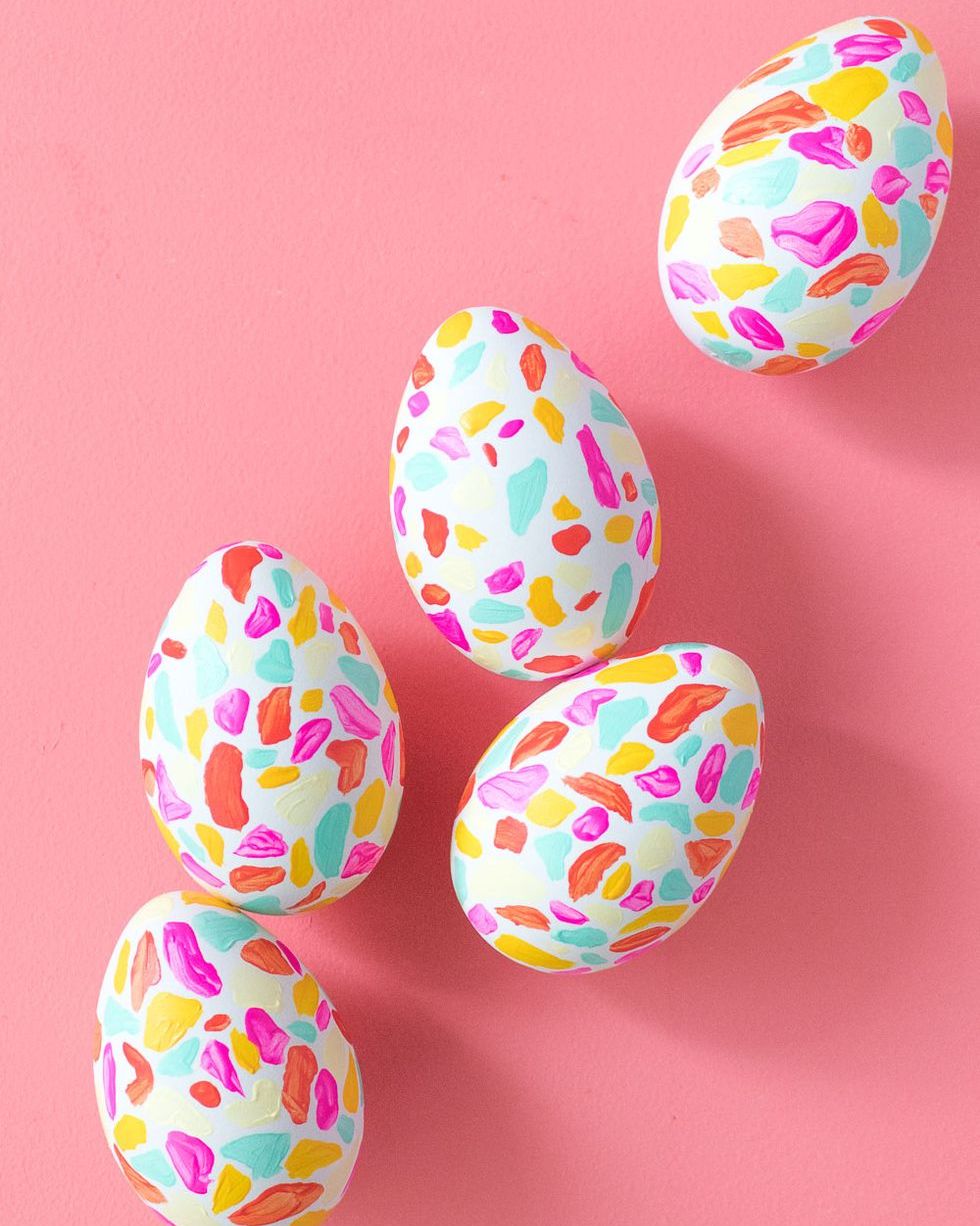 terrazzo easter egg painting ideas