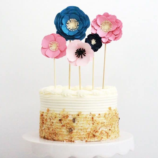 diy paper flowers cake topper