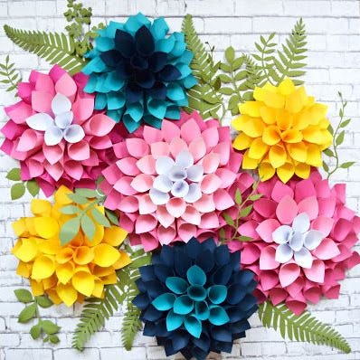 diy paper flowers dahlia