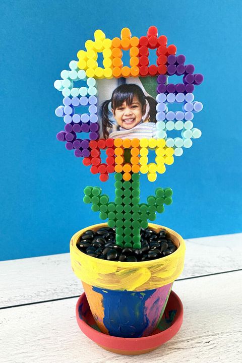 crafting cheerfully flower frame kids craft with perler beads