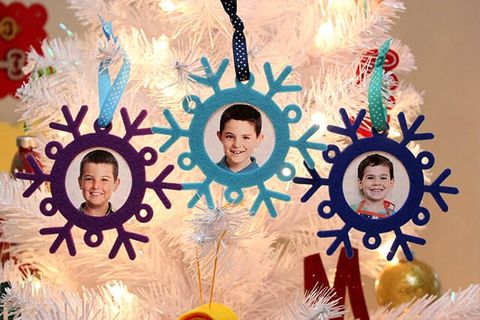 diy photo ornaments snowflake