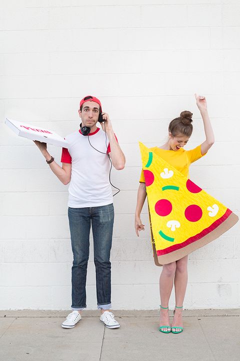 pizza slice and pizza delivery boy costume