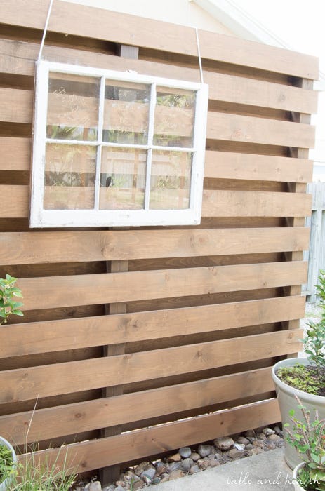 diy planked backyard privacy wall