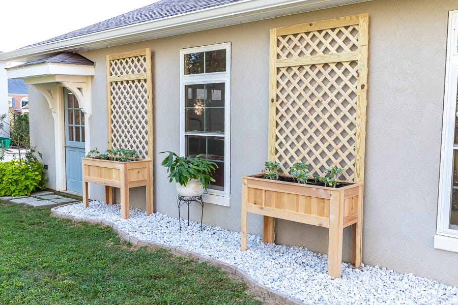 raised bed garden ideas raised planter box with trellis