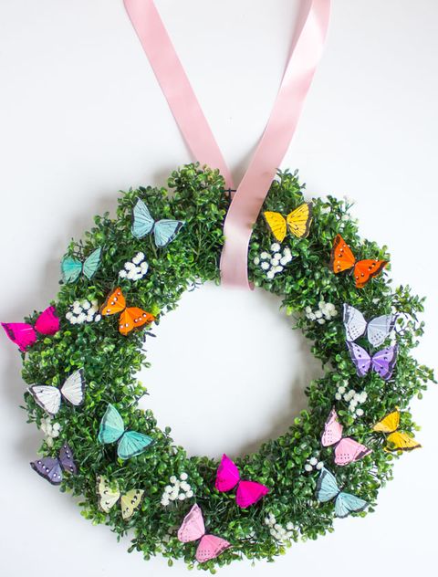 diy spring wreath butterfly