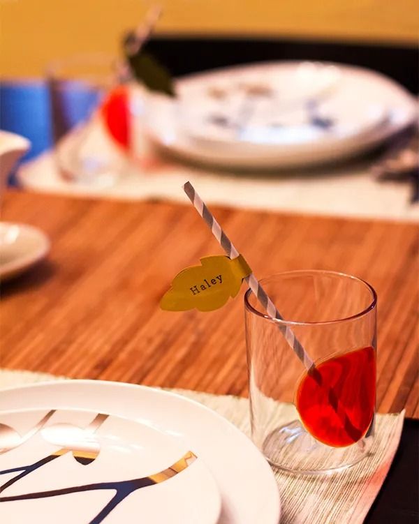 diy thanksgiving place cards straw