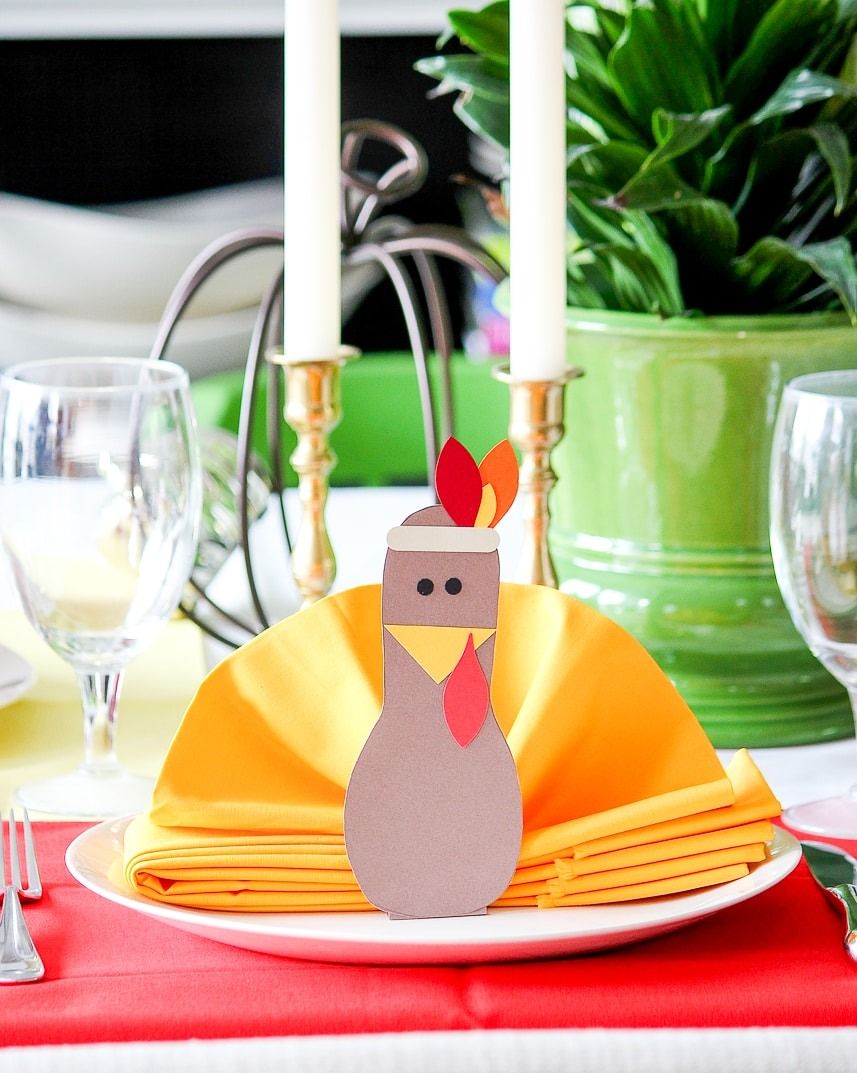 diy thanksgiving place cards turkey napkin