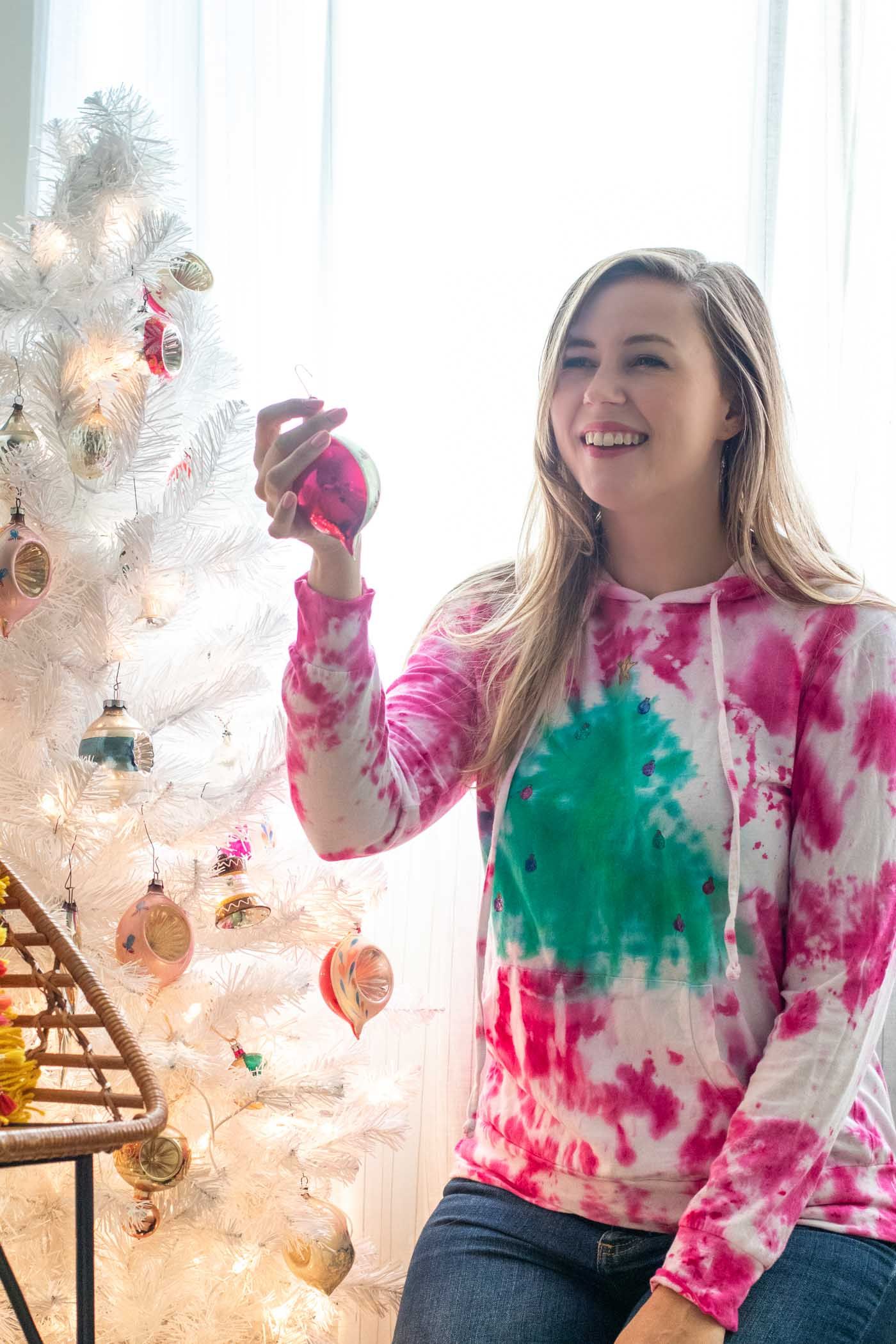 Tie dye ugly christmas sweater hotsell