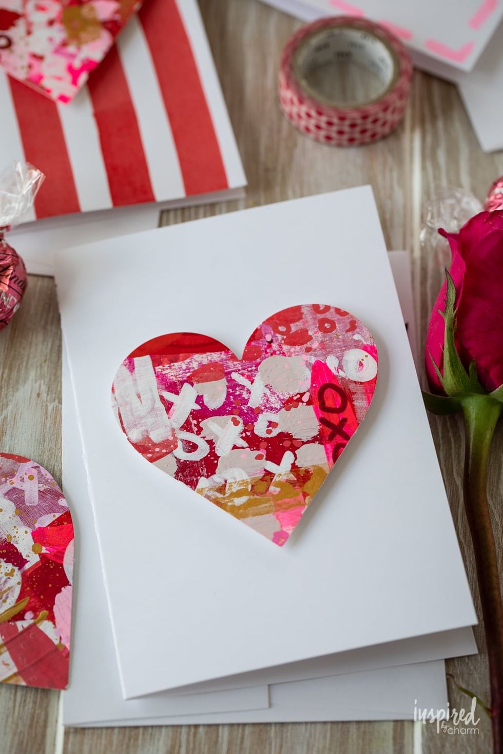 Heart Valentine Card Set, Heart Valentine, Handmade Valentines