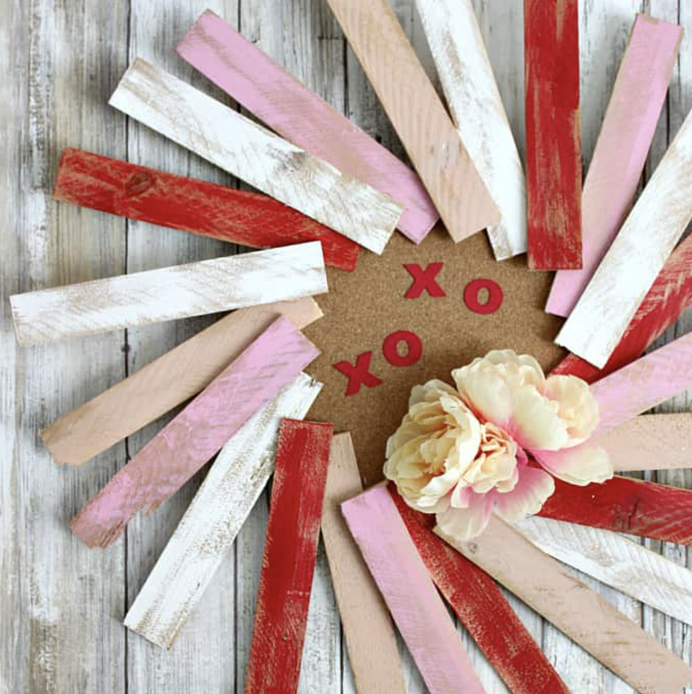 Valentine's Day Ribbon Wreath - Domestically Creative