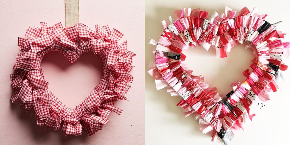 Valentine's Day Ribbon Wreath - Domestically Creative