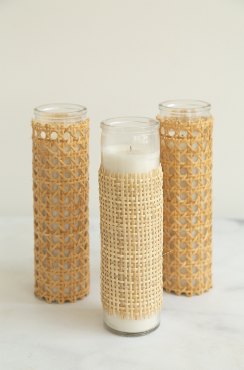 diy wedding decorations cane wrapped candles