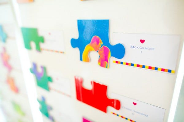 diy wedding decorations puzzle guestbook