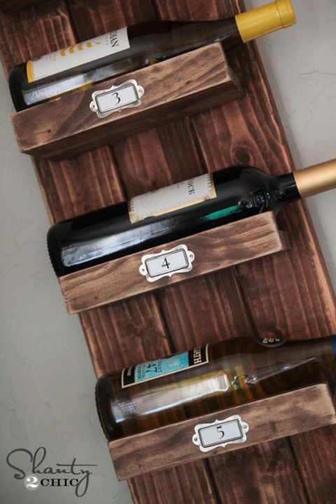 numbered diy wine rack