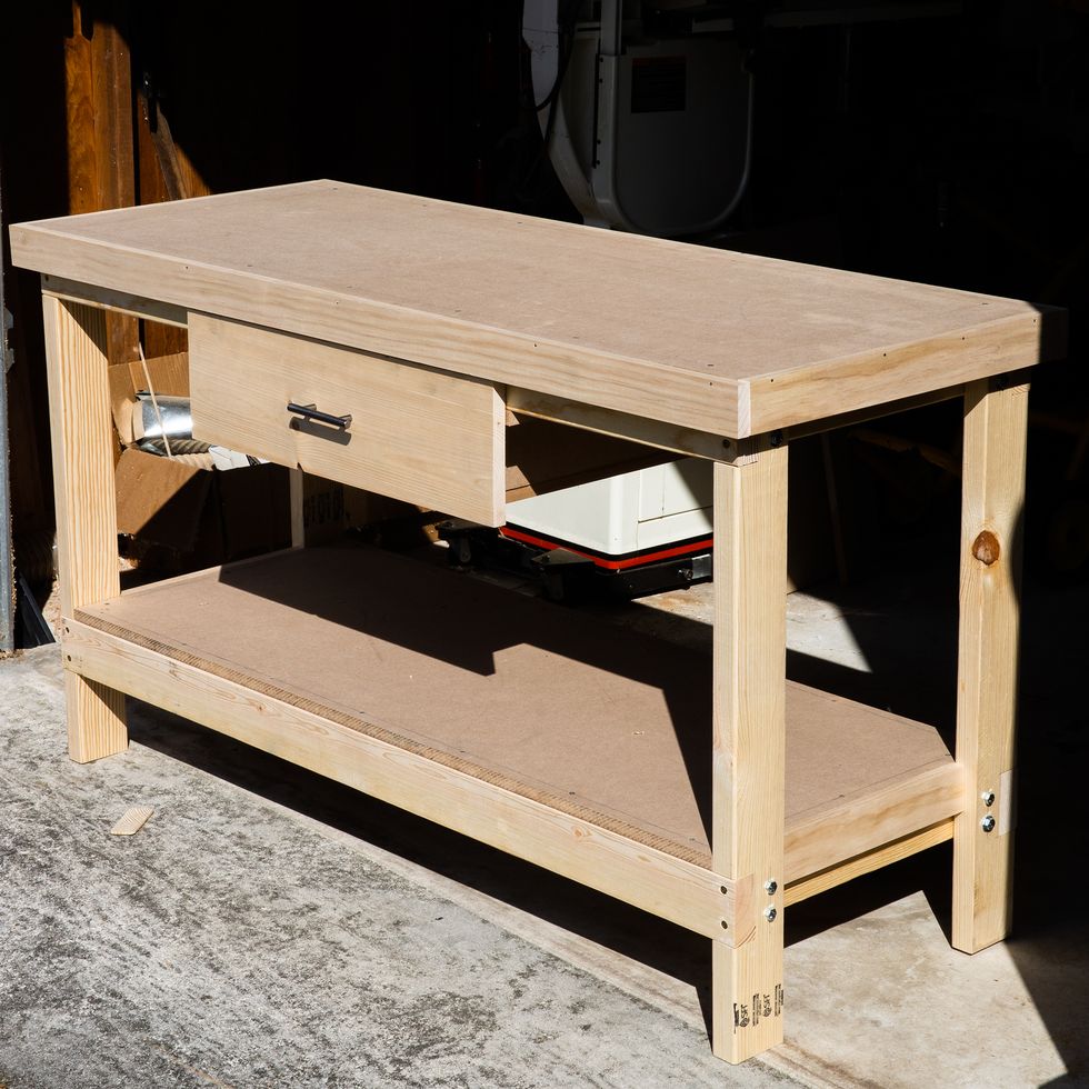 diy workbench with drawer