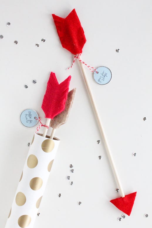 flechas diy de cupido para san valentín