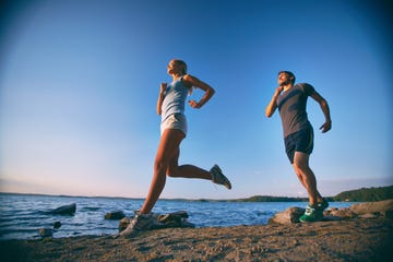 People on beach, People in nature, Water, Sky, Fun, Happy, Running, Friendship, Vacation, Recreation, 