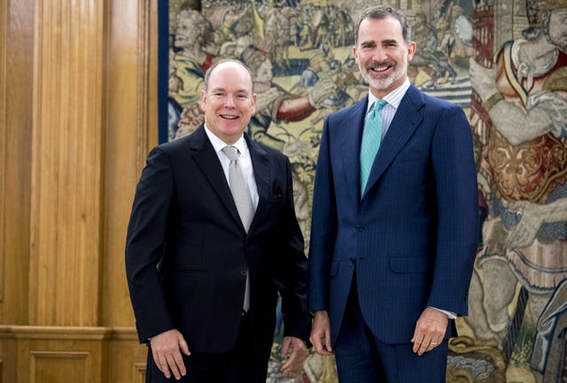 Alberto de Mónaco en Zarzuela con Rey Felipe VI