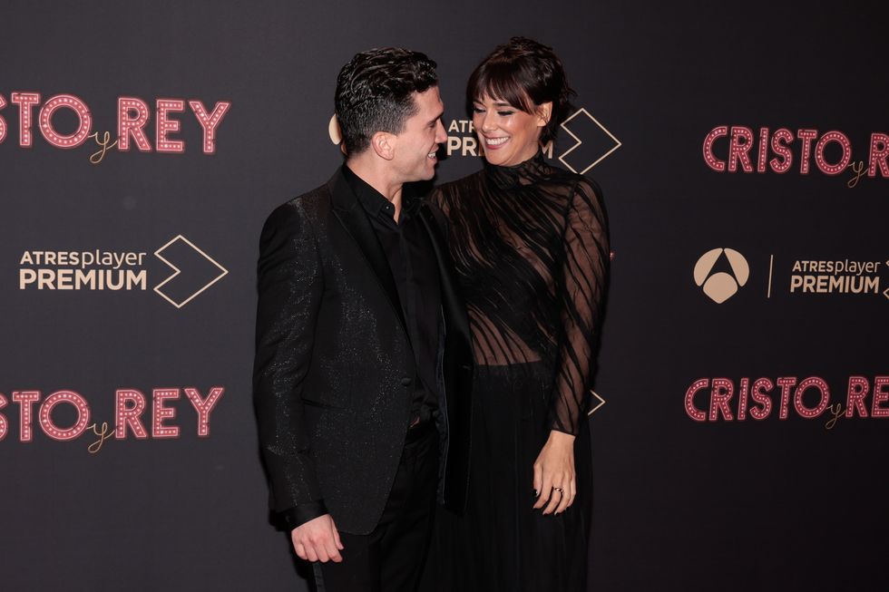 actors jaime lorente and belen cuesta at photocall for premiere tv show cristo y rey in madrid on thursday, 12 january 2023