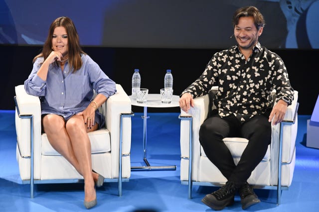 alberto caballero and laura caballero during the presentation of the 2023 2024 season of telecinco in madrid on monday, 11 september 2023