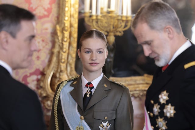 princess of asturias leonor of borbon during the military easter 2024 at royalpalace in madrid on saturday 6th january 2024