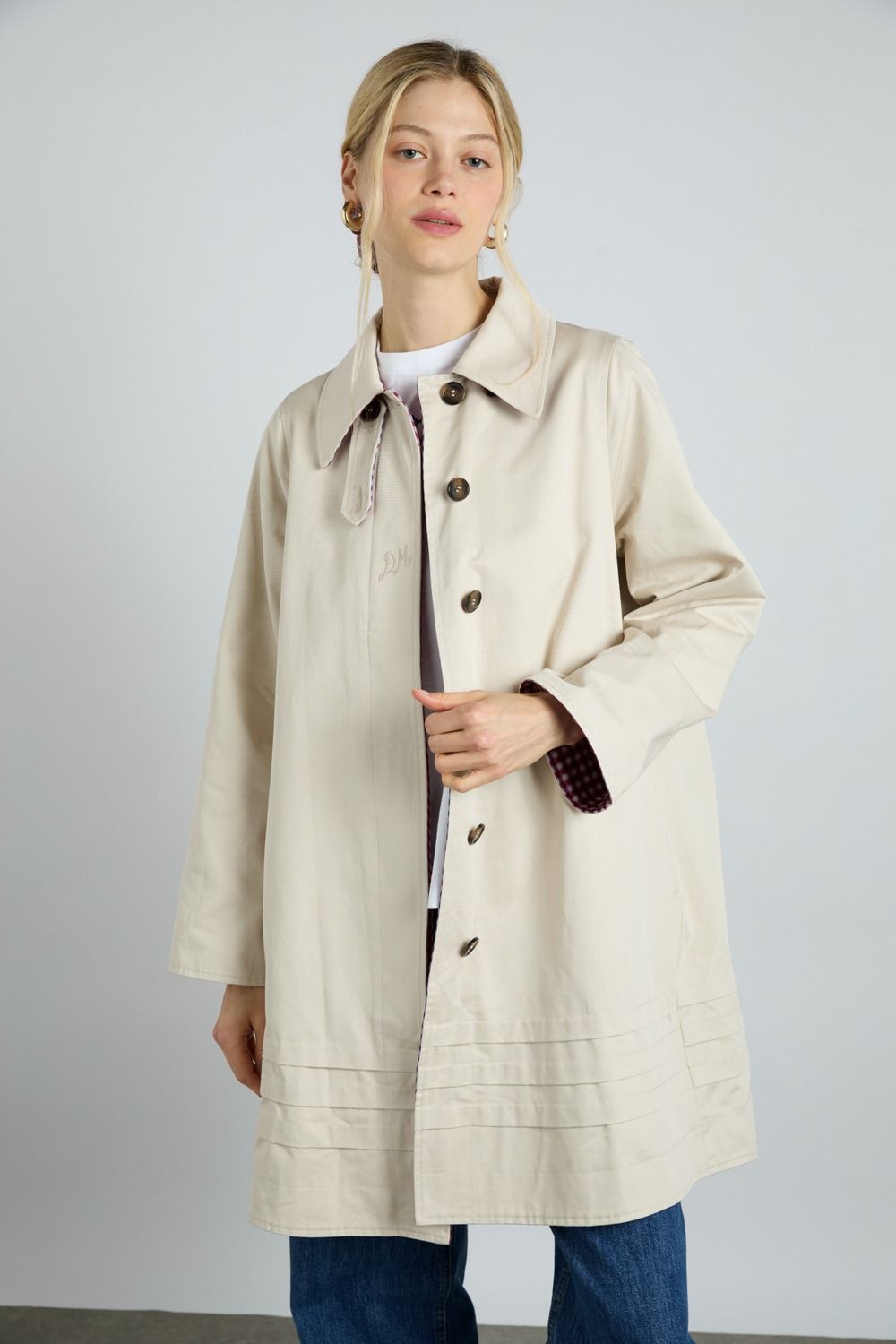 madder madder / DERA CHECK BIG LONG COAT（madder madder clan