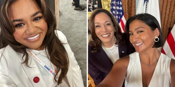 nabela noor and deja foxx with kamala harris