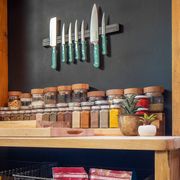 kitchen pantry with spices in jars