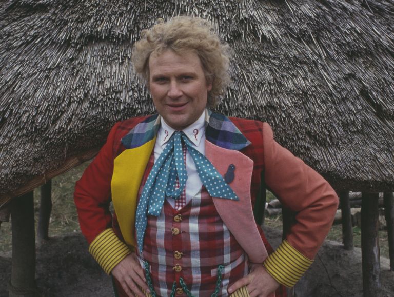 english actor colin baker pictured in character as the doctor on location during filming of the bbc television science fiction series doctor who in england in 1984 photo by larry ellis collectiongetty images
