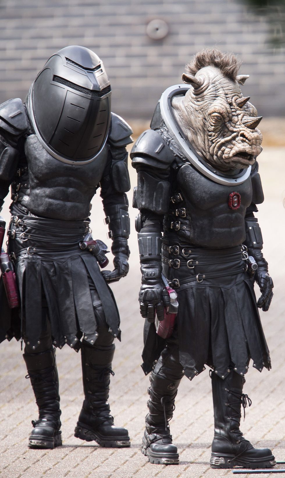 Judoon characters filming with Jodie Whittaker Doctor Who in Cardiff