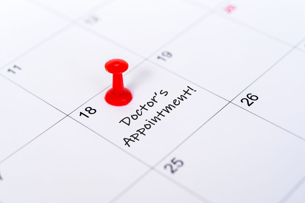doctor's appointment reminder on calendar date