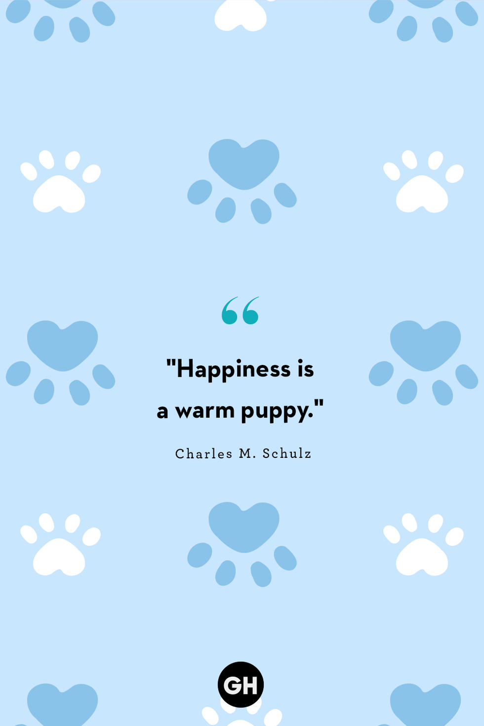 dog quote card with paw prints