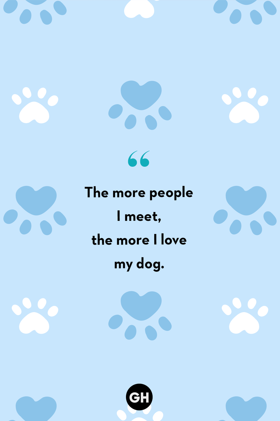 dog quote card with paw prints