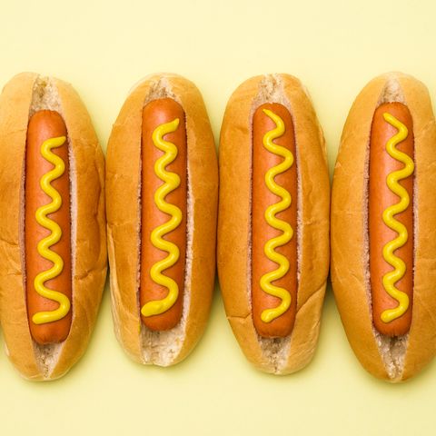 Hot dog bun, Fast food, Food, Yellow, Bread, Sausage bun, Cuisine, Baked goods, Frankfurter würstchen, Hot dog, 