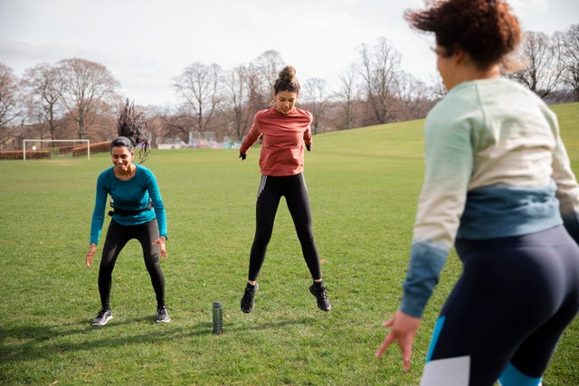 doing burpees at the park