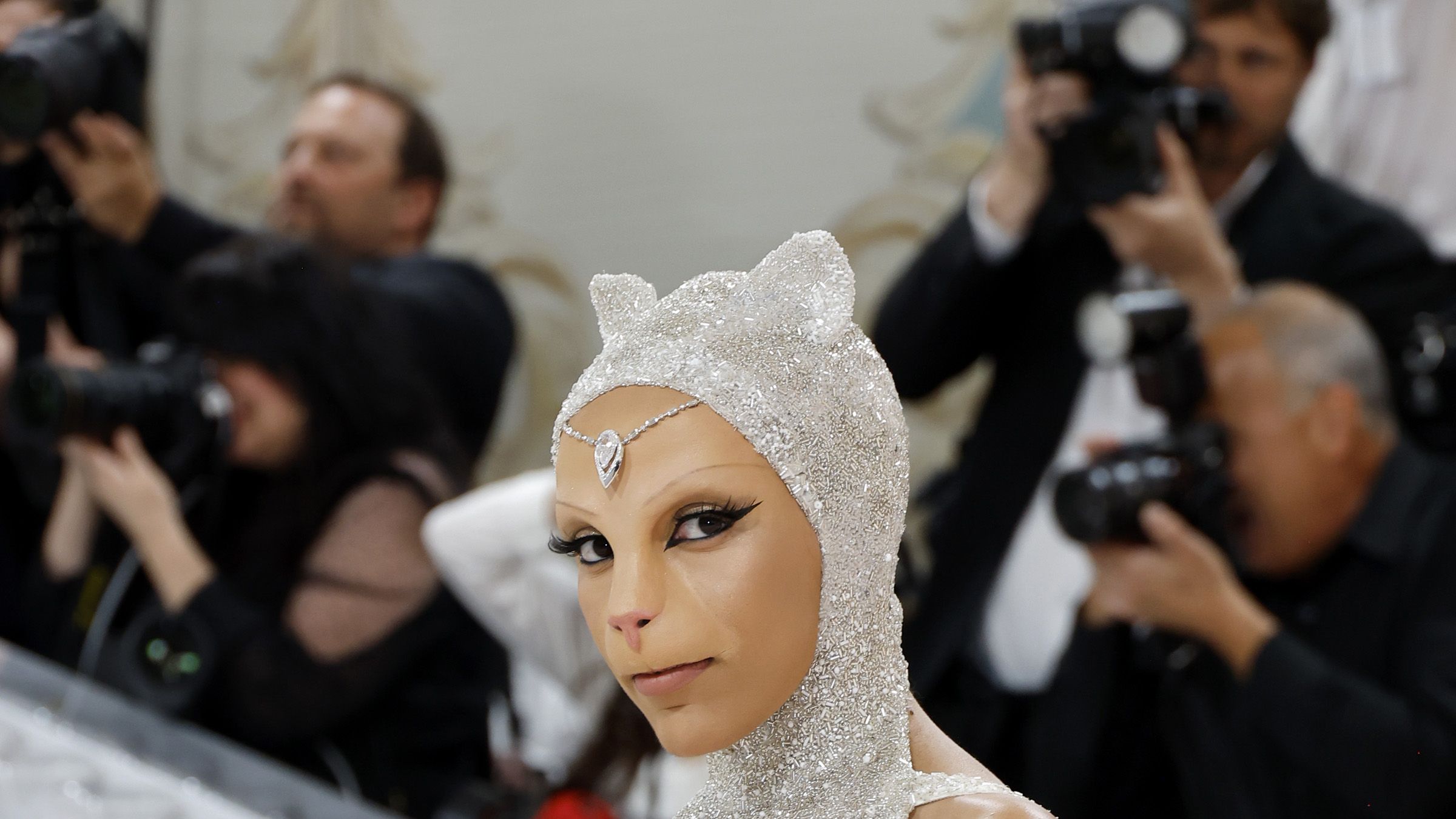 Doja Cat dresses up as Karl Lagerfeld's cat for Met Gala debut