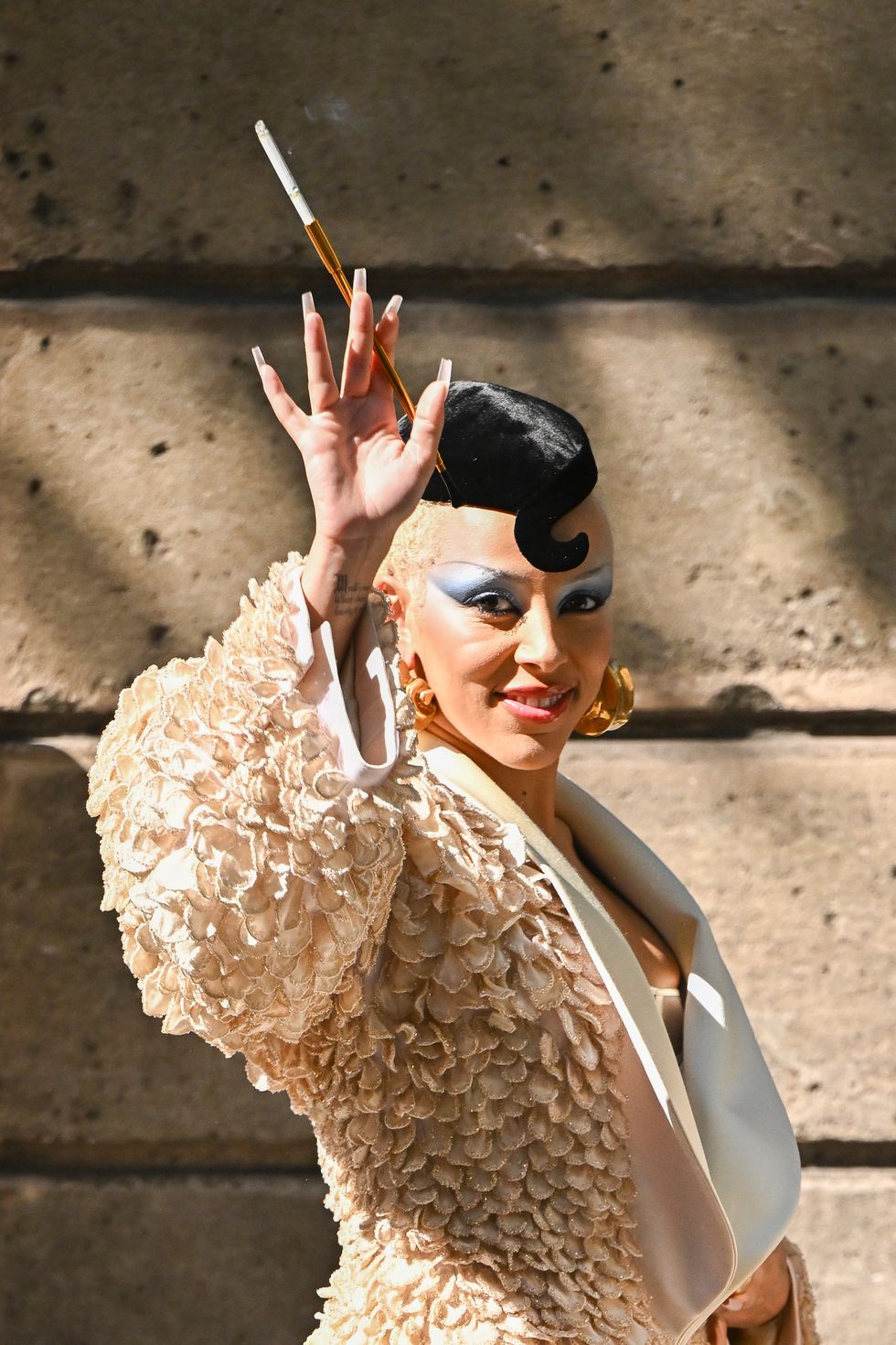 schiaparelli: outside paris fashion week haute couture fall/winter 2024 2025