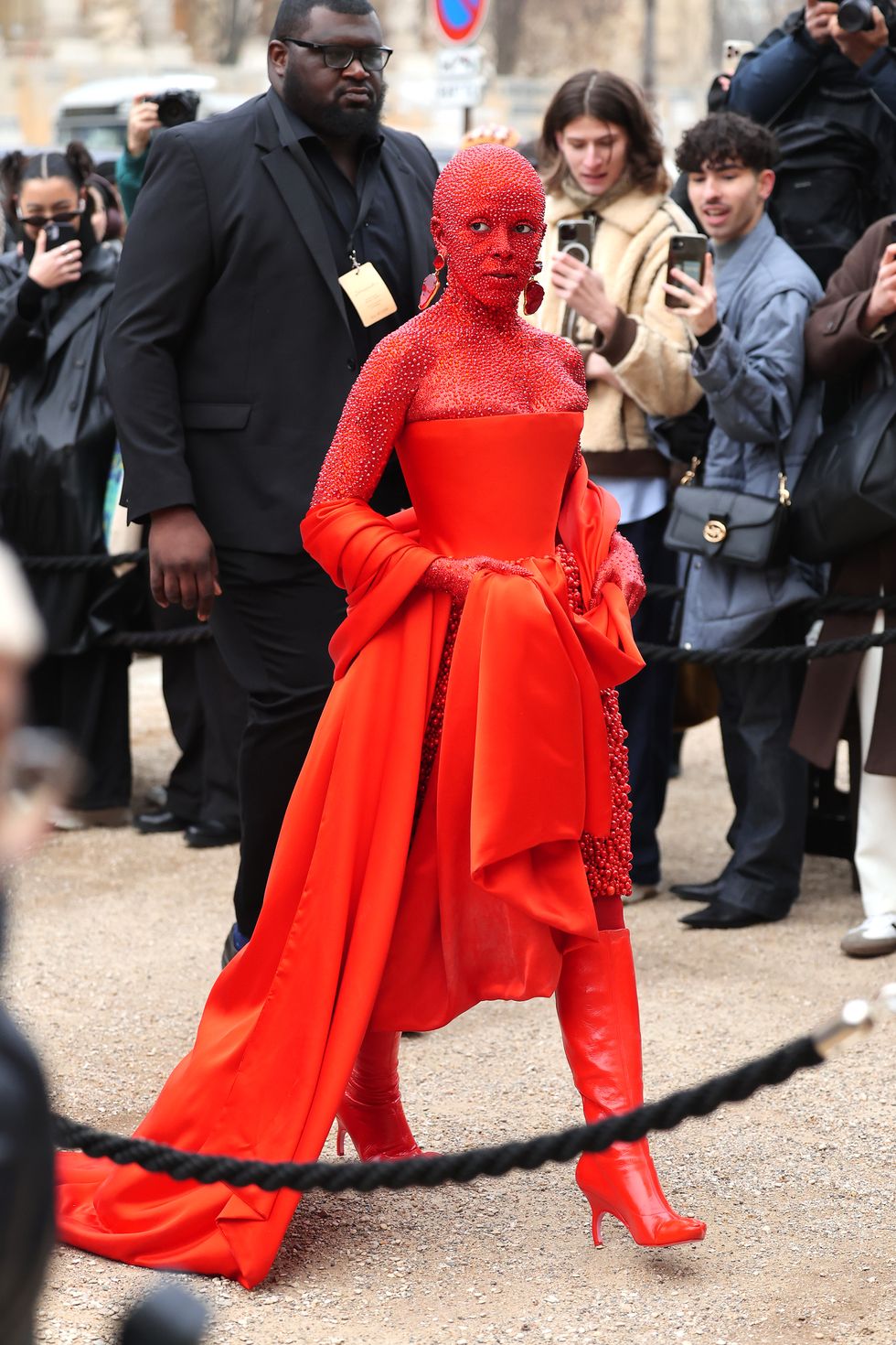Doja Cat Wore 30,000 Crystals and Red Body Paint to Schiaparelli Show
