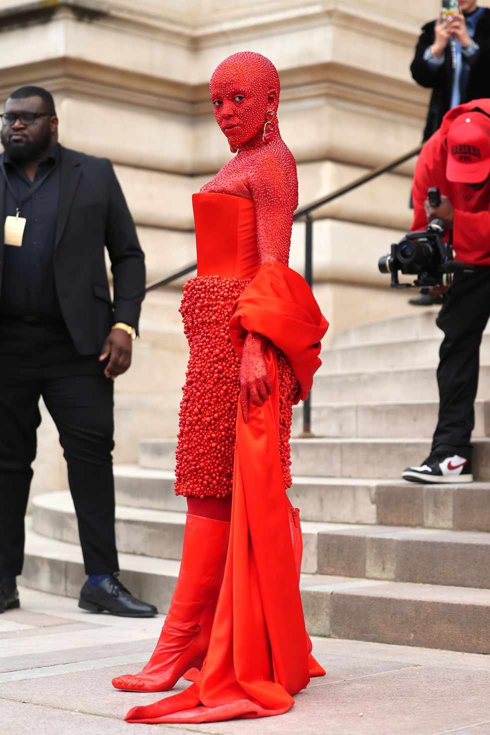 Schiaparelli arrives outside of Haute Couture Spring-Summer 2023