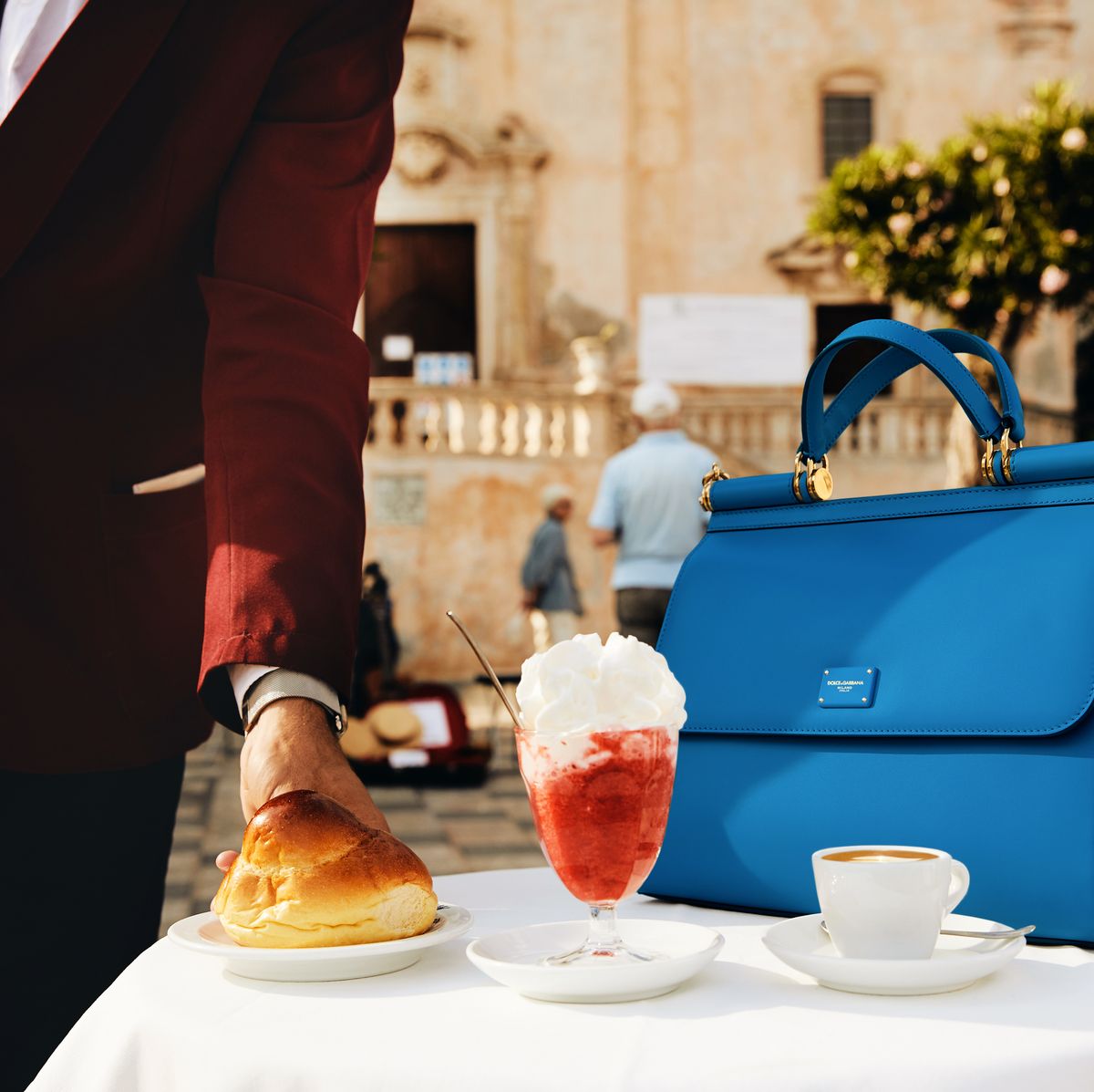 Dolce & Gabbana Sicily Small Shiny Leather Handbag in Natural