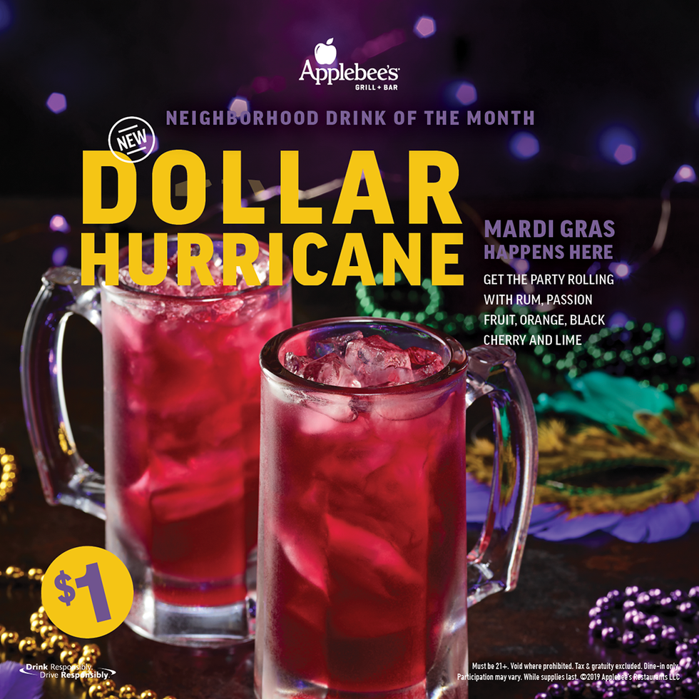 Applebee's Is Selling Dollar Hurricanes Applebee's February