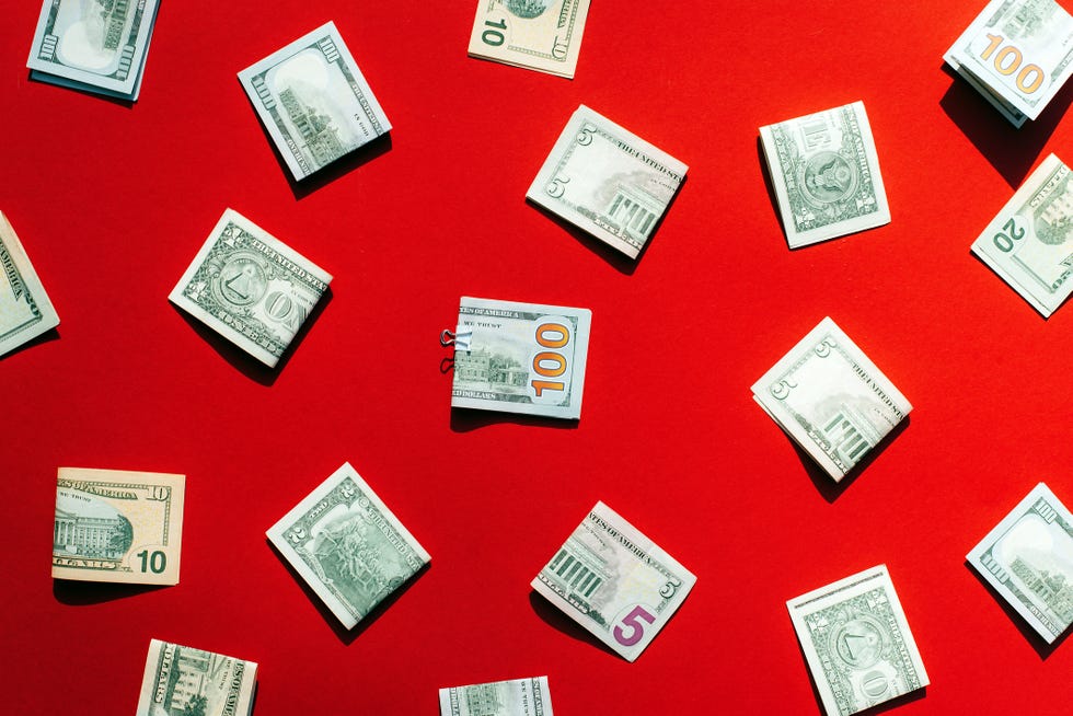 dollars on a red background money currency inflation world crisis