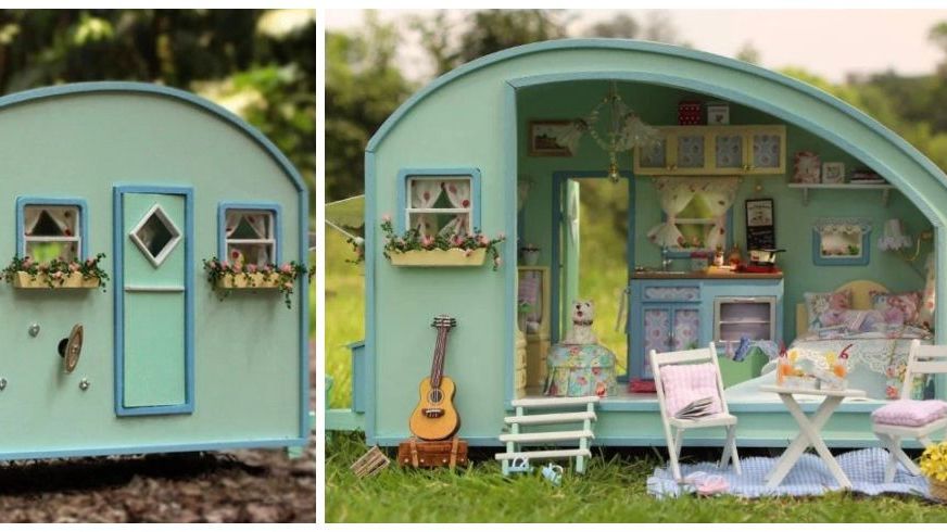 DIY Camper Dollhouse Kit - Build Your Own Miniature Dollhouse Kit